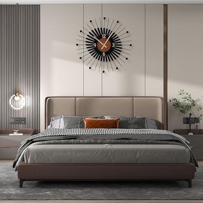22 Inch Modern Sunburst Wall Clock Battery Operated, Silent Quartz Movement - Image 4