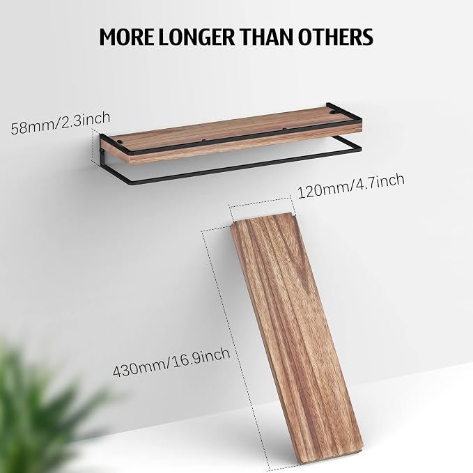 Meangood Floating Shelves Wall Mounted Set of 2, Wall Shelf - Image 3