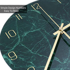 VIKMARI Emerald Green Glass Wall Clock Silent Non-Ticking Battery Operated 10 - Image 3