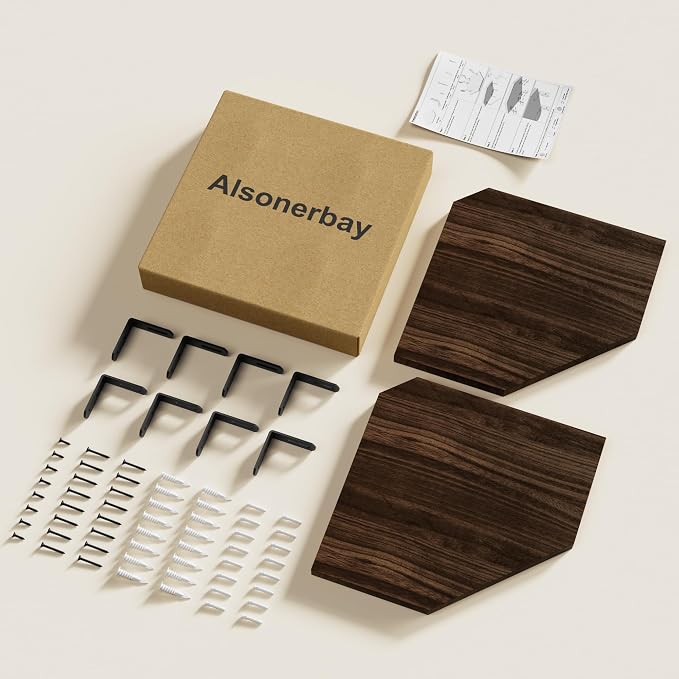 Alsonerbay Corner Shelf Wall Mount, Rustic Wood Shelves - Image 7