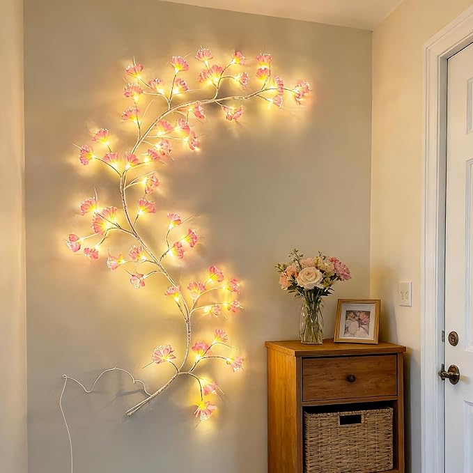 Cherry Blossom Tree Branch Lights: Cherry Blossom Willow Vine Garland - Image 8