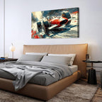 Vintage Formula Race Car Wall Art Abstract Racing Car Canvas Painting Retro - Image 6