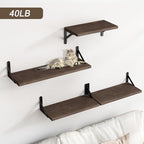 YGEOMER Floating Shelves for Wall, Different Sizes Walnut Wall Shelves for - Image 5