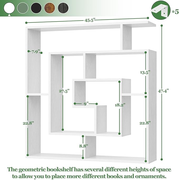Armocity 6 Tier Display Book Shelf Wall Mounted Bookshelf Freestanding - Image 3