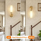 Wall Sconces Set of Two, Brushed Gold Bathroom Sconces - Image 8
