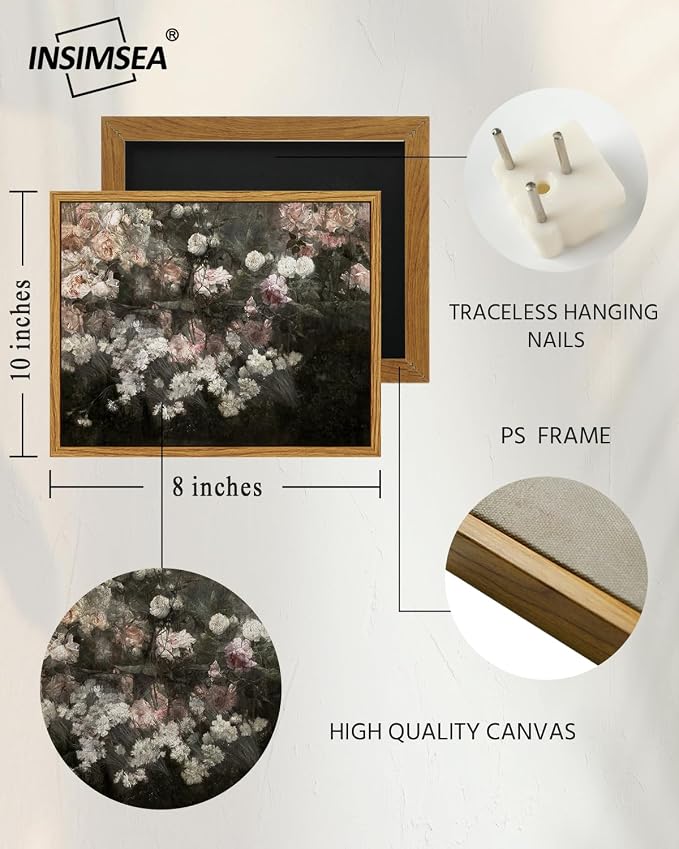 InSimSea Framed Canvas Wall Art, Vintage Country Garden in May Flower Wall Art - Image 5