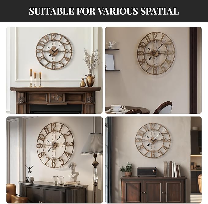 Cuspin 20 Inch Wall Clock, Large Modern Decorative Wall Clocks - Image 5