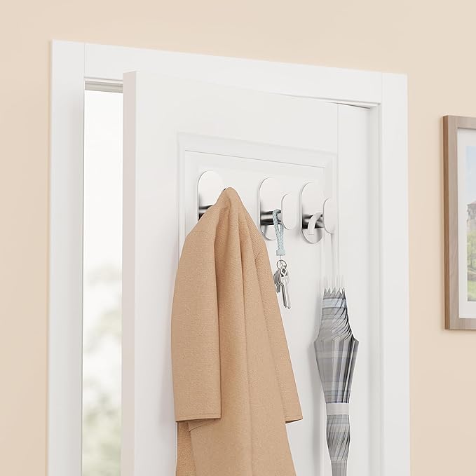 Aikzik Adhesive Towel Hooks - 26LB Heavy Duty Wall Sticky Waterproof Hooks - Image 7