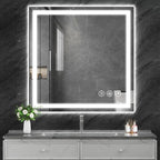 Koonmi 36"x36" LED Mirror for Bathroom, 90CRI Anti-Fog Vanity Mirror by KOONMI