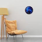Blue Wall Clock Battery Operated 14 Inch Modern Wall Clock Non Ticking Glass - Image 6