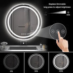 Round LED Bathroom Mirror with Lights, Backlit & Front Lighted, Wall-Mounted - Image 3