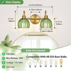 2-Light Bathroom Vanity Light, Brushed Gold Vanity Wall Light Over Mirror - Image 8