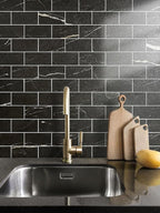 AULIGET 100 Piece Faux Stone Backsplash Peel and Stick PVC Tile, 3 Inch x 6 - Image 6
