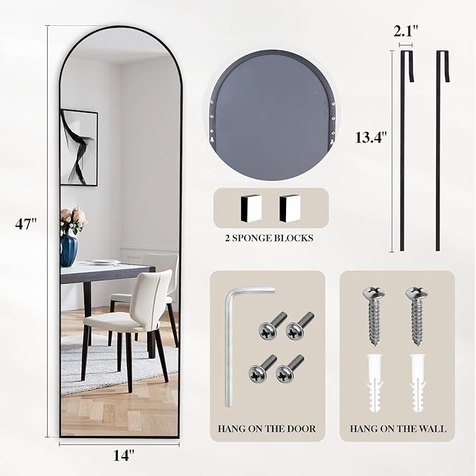 DUMOS Full Length Mirror 47x14 Inches - Image 2