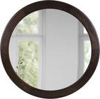 CULER Round Mirrors 30 Inch, Wood Vanity Wall Rustic Mirror by Culer
