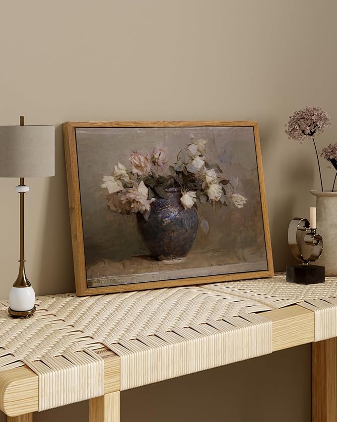 InSimSea Framed Canvas Wall Art Vintage Decor, Home Decor Flower in Pots Canvas - Image 3