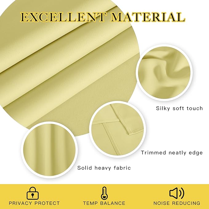 NICETOWN Blackout Curtains 72 inches Long, Grommet Privacy Window Treatment - Image 2