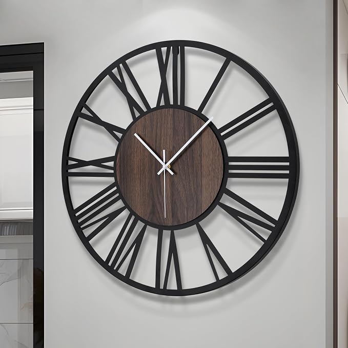 LEIKE Large Wall Clocks for Living Room, Non Ticking, Battery Operated - Image 5
