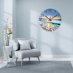 Coastal Glass Battery Wall Clock 24 Inch Blue Extra Large Clocks - Image 4