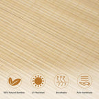 SEEYE Cordless Bamboo Roman Shades, Roll Up Blind Privacy Shade - Image 4