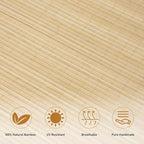 SEEYE Cordless Bamboo Roman Shades, Roll Up Blind Privacy Shade - Image 4