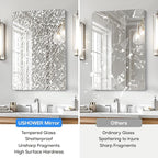 USHOWER 2-Pack Frameless Bathroom Mirrors - Image 3