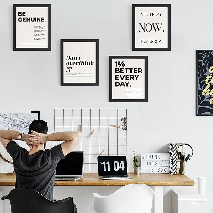 DSHFG Motivational Pictures Office Wall Decor Prints Set of 4, Inspirational - Image 3