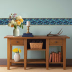 Blue Geometric Mosaic Wallpaper Border 196x4 Inch Peel and Stick Wall Border - Image 6