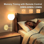Wood Grain Battery Operated Wall Sconces Set of 2, Rechargeable Wireless Wall - Image 5