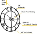 CLXEAST Silent 24 Inch Wall Clocks - Image 2