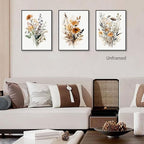 Bwodke Wildflower Poster Watercolor Botanical Floral Wall Art Colorful Canvas - Image 3