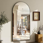 GLSLAND-30x71 inch Wall Mount Arched Full Length Mirror-Aluminum Alloy Frame - Image 8