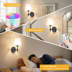 YHCDLAMP Battery Operated Wall Sconces Set of Two, Rechargeable Wireless Wall - Image 7
