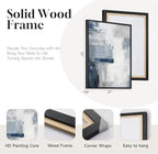 Large Framed Blue Gray Abstract Wall Art Set of 2, Modern Canvas Artwork - Image 5