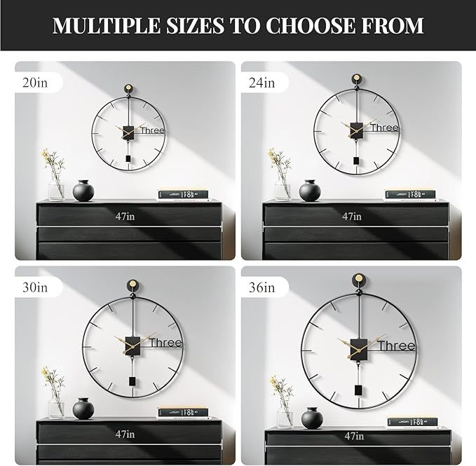 Cuspin 30 inch Large Wall Clocks Battery Operated Wall Clock - Image 6