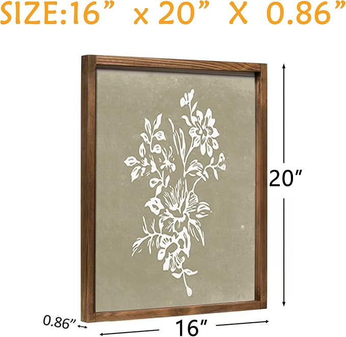 Framed Boho Wall Art Set of 4 for Wooded Minimalist Botanical Print Wall Art - Image 6