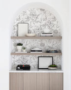 JiffDiff Floral Wallpaper Black & White Peel and Stick Vintage Peony Wall Paper - Image 4