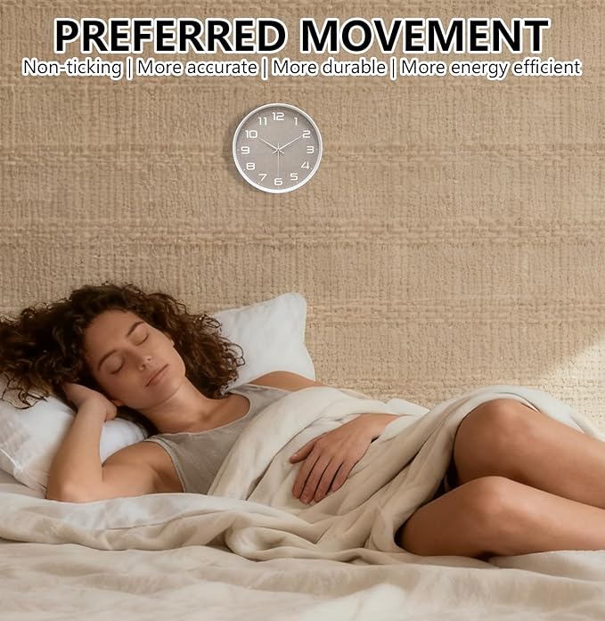 8 Inch Modern Wall Clocks Battery Operated - Image 4