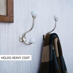 Indian Shelf 6 Pieces Exclusive Ceramic Heavy Duty Decorative Double Wall Hooks - Image 2