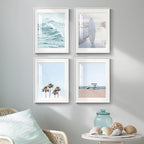 Framed Coastal Beach Wall Art for Living Room, 4 Piece Ocean Wave Palm Tree - Image 2