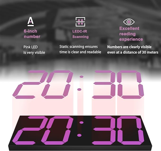 CHKOSDA LED Large Digital Wall Clock, Oversize Wall Clock - Image 6