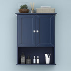 VANIRROR Bathroom Wall Cabinet Navy Blue Over Toilet Storage Cabinets 24x30 in by VANIRROR