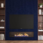 YENHOME Self Adhesive Blue Felt Fabric Wallpaper Peel and Stick 17.7"X118" Blue - Image 4