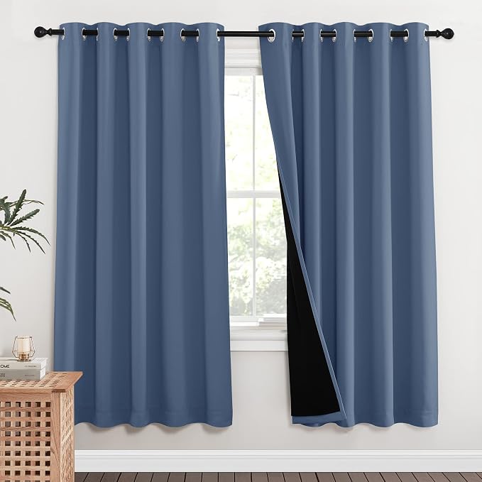 NICETOWN Full Shade Curtain Panels 72 inches Long, Pair of Energy Smart & Noise - Image 2