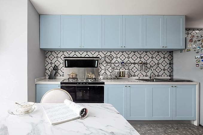 Dimoon 78.7''x17.7'' Blue Peel and Stick Wallpaper Contact Paper Modern Self - Image 9