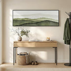 Large Framed Green Abstract Mountain Wall Art - Image 8