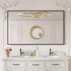 LOAAO 60"X30" Black Rectangle Bathroom Mirror Wall, Matte Black Aluminum Alloy - Image 4