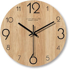 12 inch Vintage Wood Grain Simple Wall Clocks Silent Creative Living Room by Gkwet