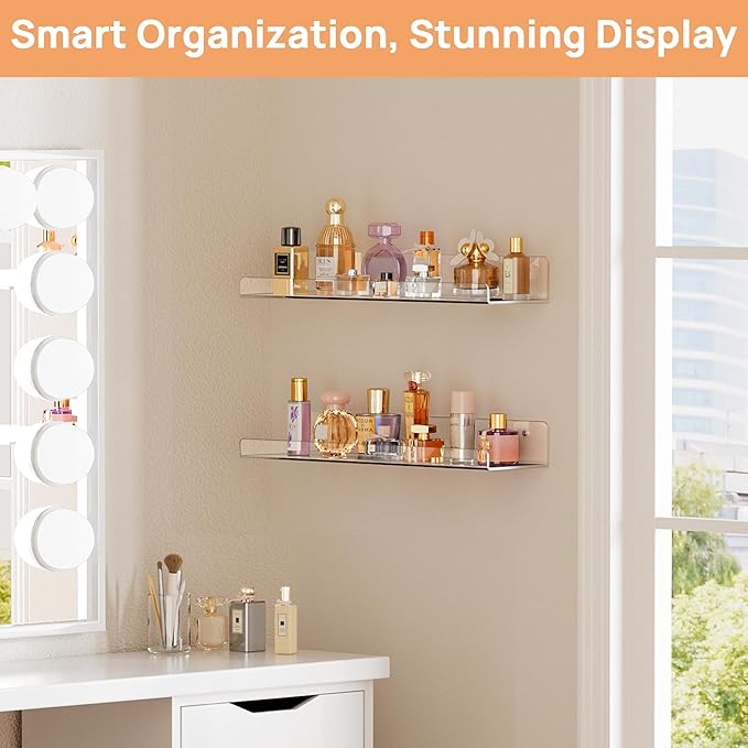 upsimples Acrylic Shelves for Bathroom Storage, Make up, Kids Bookshelf for - Image 5