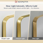 Keonjinn Gold Bathroom Mirrors for Over Sink, 22” x 30” Rounded Rectangle - Image 9